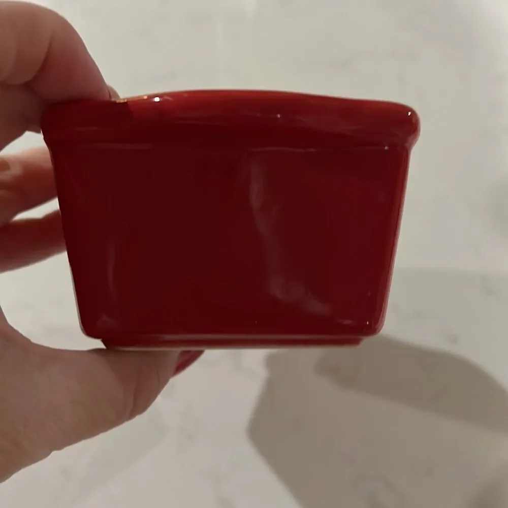 Christmas Red Ceramic Rectangular Cookware
